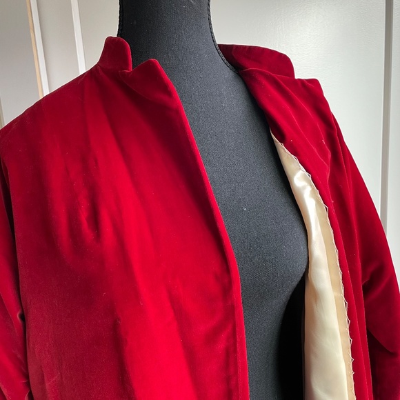 Vintage Opera Coat Cloak Red Velvet - Picture 5 of 12